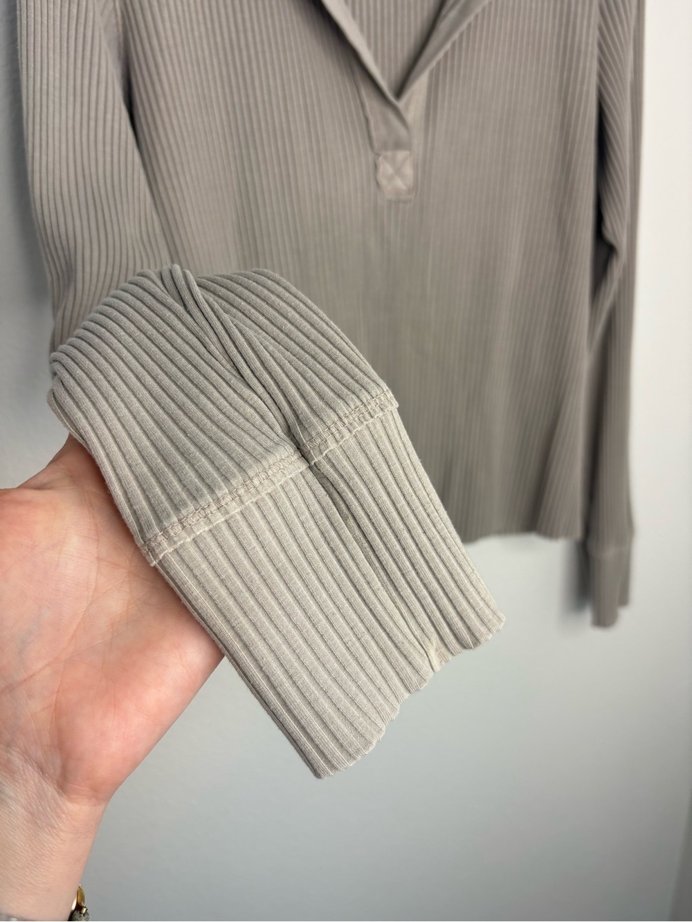 Aerie Taupe Fireside Longsleeve Henley Shirt - Picture 3 of 7
